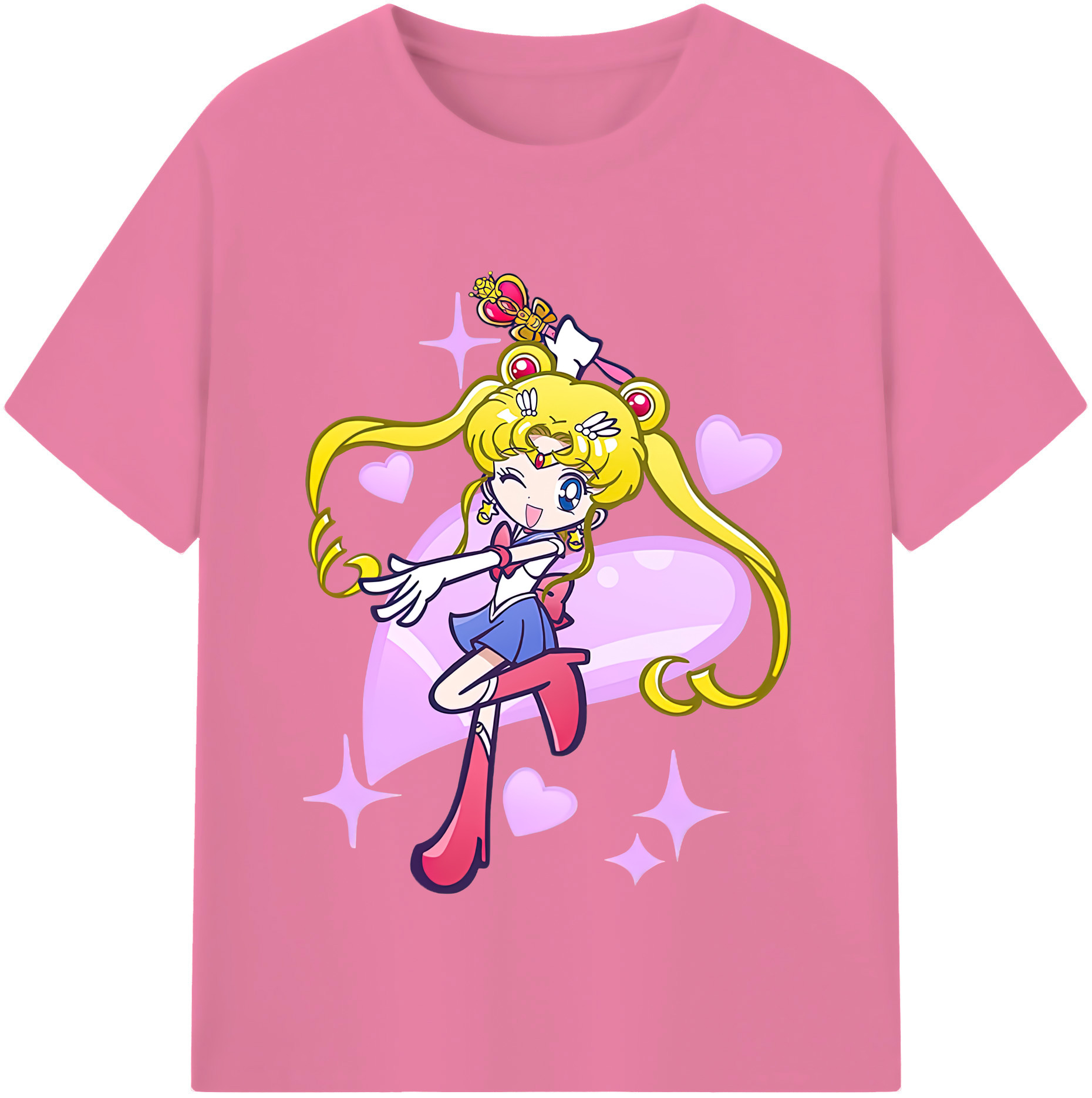（画像用） 美少女戦士セーラームーン 月野 うさぎ つきの うさぎ Sailor Moon Tsukino Usagi 綿100％半袖Tシャツ（フロントプリント）